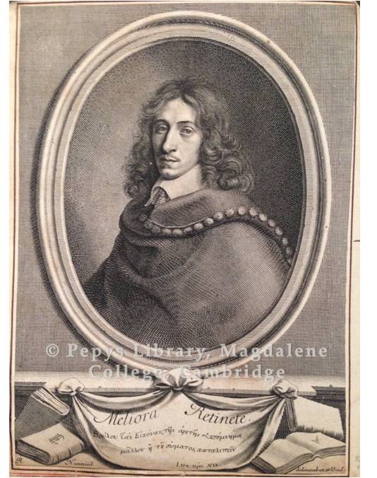 A line-engraving by R. Nanteuil of John Evelyn, from one of Pepys' portrait albums (PL 2979/126d)