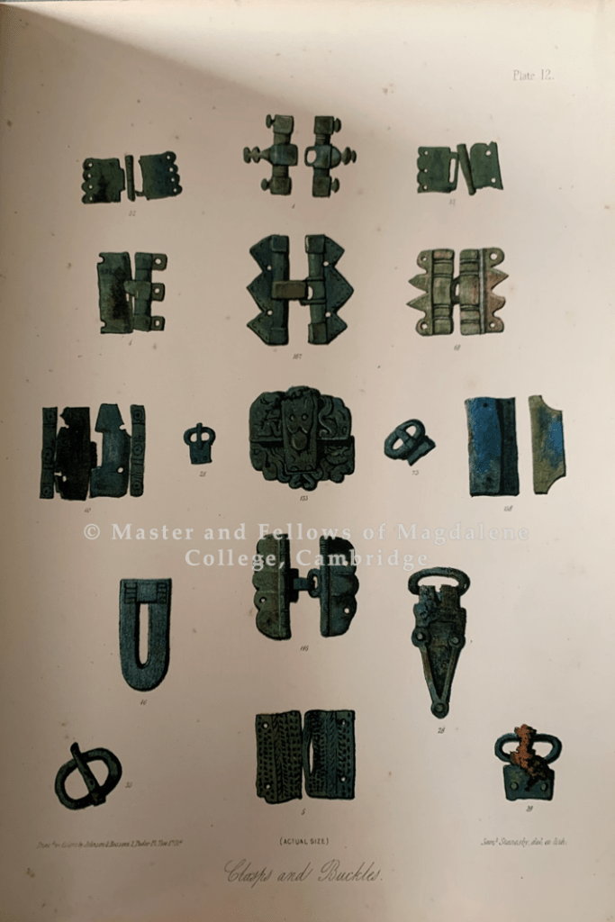 Plate 12 of Saxon obsequies, depicting various Saxon ornaments